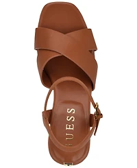 Guess Women's Qeelin Criss-Cross High Block Heel Platform Sandals
