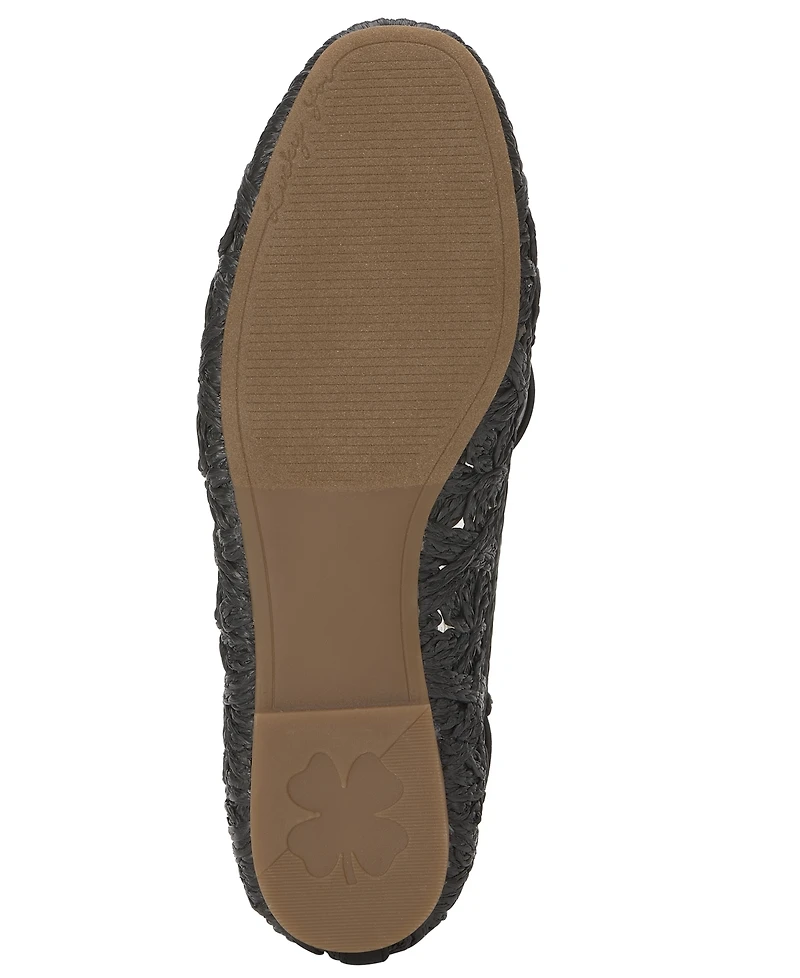 Lucky Brand Women's Tennyr Laced Criss-Cross Strap Raffia Ballet Flats