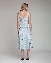 Avec Les Filles Women's Square Neck Zippered Top