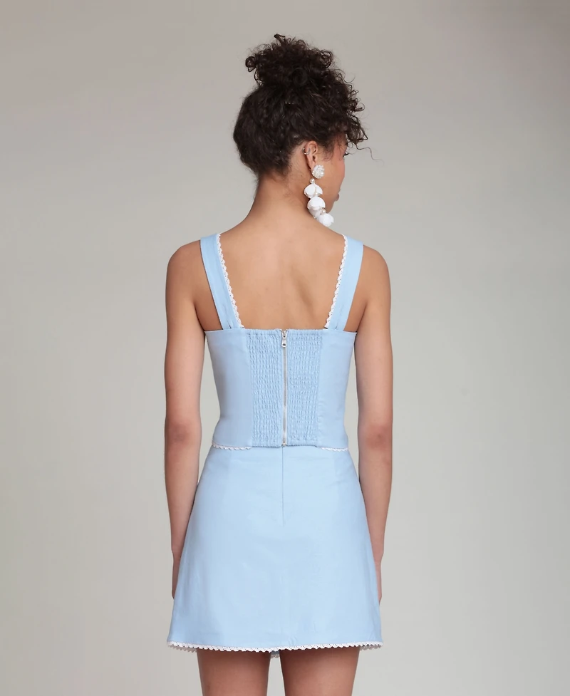 Avec Les Filles Women's Square Neck Sleeveless Top