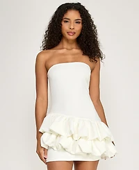 Seni & Cade Junior's Strapless Bubble Ruffle Dress