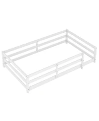 Streamdale Furniture Streamdale Twin Size Montessori Floor Bed with Fence