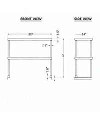 14" x 36" Double-Tier Stainless Steel Overshelf, 255 Lbs Capacity