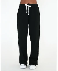 Rebody Active Women's Rugby Piping Relaxed Wide Leg Pant