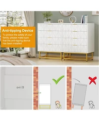 gaomon 4 Drawer Dresser with Wide Storage, Wood Dresser Chest Organizer with Metal Legs, Modern Dressers & Chests of Drawers for Bedroom, Living Room