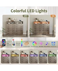 gaomon 5 Drawer Wooden Dresser for Bedroom Closet Bedside
