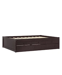 Streamdale Furniture Streamdale Twin Platform Bed with Trundle, 2 Drawers & Power Strip, Espresso