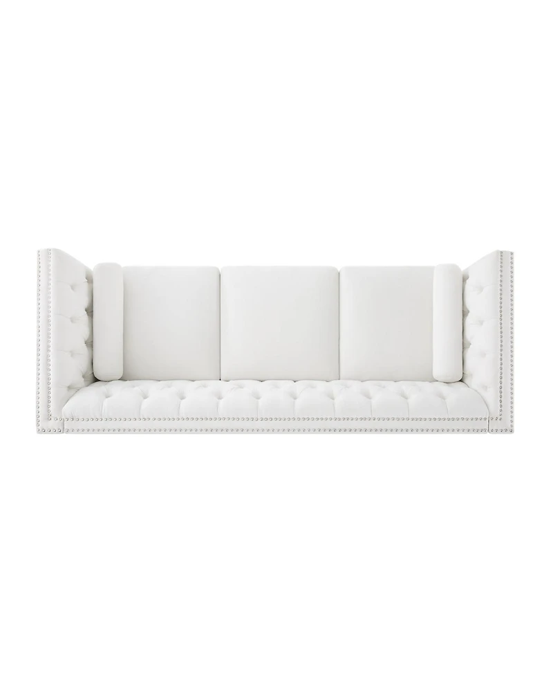 Streamdale Furniture Elegant Transitional 3-Seat Sofa with Flared Arms & Nailhead Trim