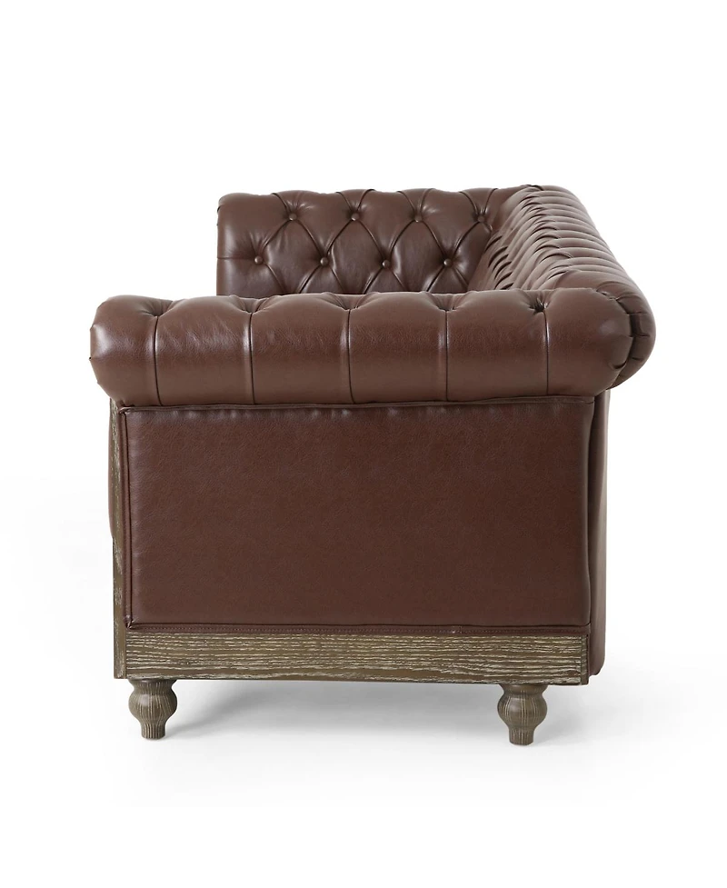 Streamdale Furniture Retro Style Comfy 3-Seat Sofa with Wooden Legs