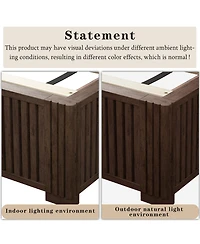 Streamdale Furniture Solid Walnut King Platform Bed Frame - No Box Spring Needed