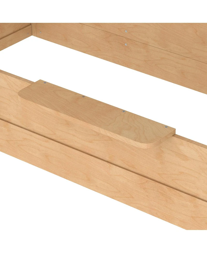 Streamdale Twin Size House Floor Bed with Guardrails, Roof, Tray & Signboard