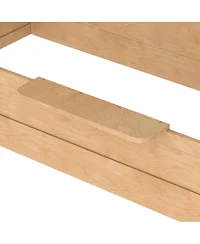 Streamdale Twin Size House Floor Bed with Guardrails, Roof, Tray & Signboard