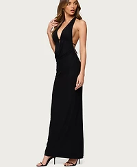 Edikted Women's Laretta Cowl Neck Backless Maxi Dress