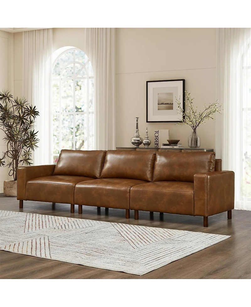 Streamdale Furniture 112" Luxury Pu Leather Sofa