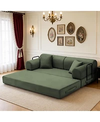 Streamdale Furniture Convertible Sleeper Sofa Bed with Pillow, Corduroy Folding Mattress Couch