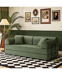 Streamdale Furniture Convertible Sleeper Sofa Bed with Pillow, Corduroy Folding Mattress Couch