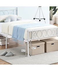 gaomon Twin-xl Bed Frame with Headboard and Footboard for Girls Boys, Metal Platform Iron-Art Sweet Heart, Under Storage