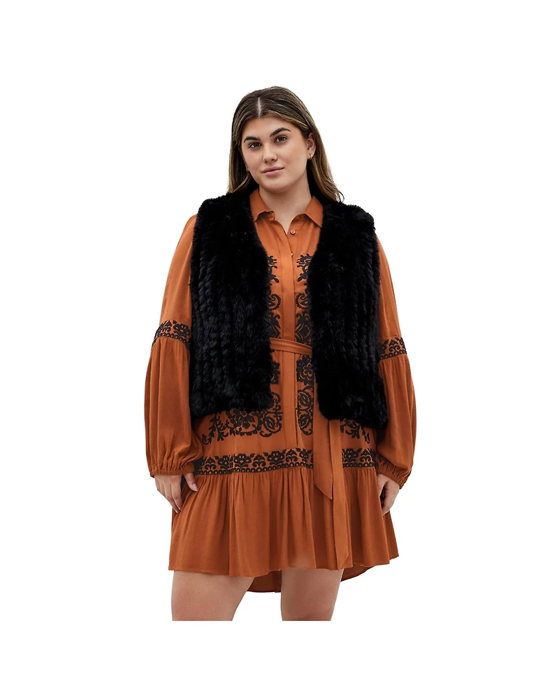 City Chic Women's Plus Eve Faux Fur Vest