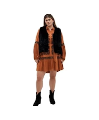 City Chic Women's Plus Eve Faux Fur Vest