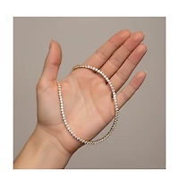 Flawless Tennis Necklace with Round Shape Cubic Zirconia