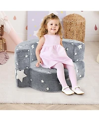 Slickblue Kids Convertible Sofa Bed with Glow Effect and Removable Cover