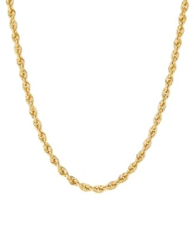 Macys Hollow Rope Chain Necklace In 14k Yellow Gold