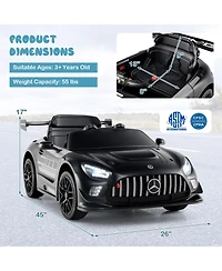 Mecale 12V Kids Ride-On Car Mercedes-amg GT3 Licensed with Adjustable Speed