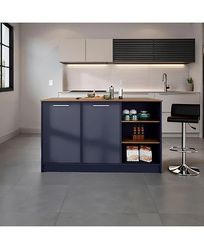 Fm Furniture Red Rock Kitchen Island with 2 Doors and Open Storage