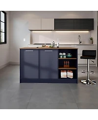 Fm Furniture Red Rock Kitchen Island with 2 Doors and Open Storage