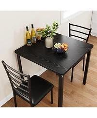 gaomon 3-Piece Kitchen Dining Room Table Chair Set,Dining Table Set for 2,Square 29.1 x 29.1 x 30 in Table with 2 Metal- Chair