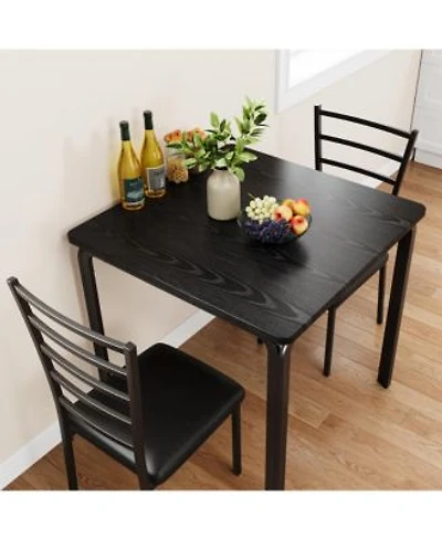 Gaomon 3 Piece Kitchen Dining Room Table Chair Setdining Table Set For 2square 29.1 X 29.1 X 30 In Table With 2 Metal Chair