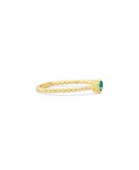 The Lovery Gold Beaded Emerald Ring 14K Gold