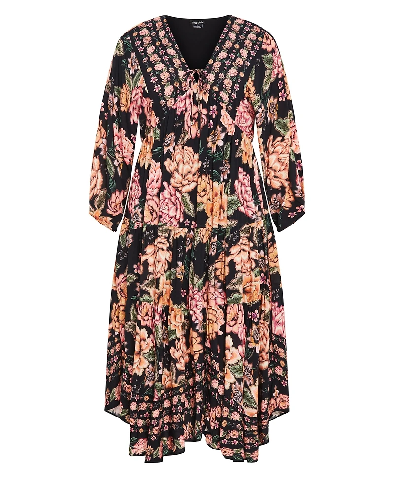 City Chic Women's Devine Beauty Border Dress