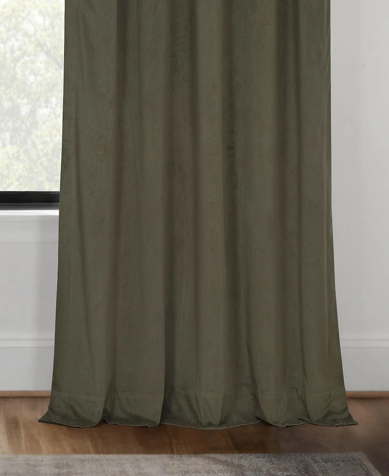 Half Price Drapes Hunter Green Grommet Signature Velvet Blackout Curtain