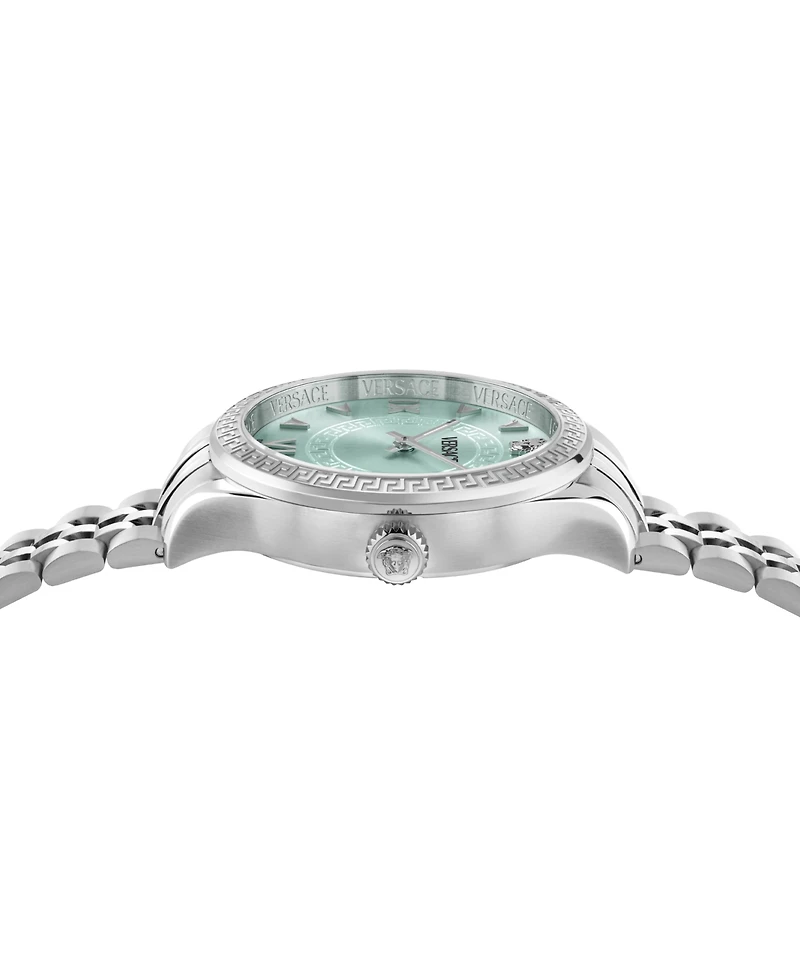 Versace Women's Hellenyium Silver Stainless Steel Bracelet Watch, 35mm