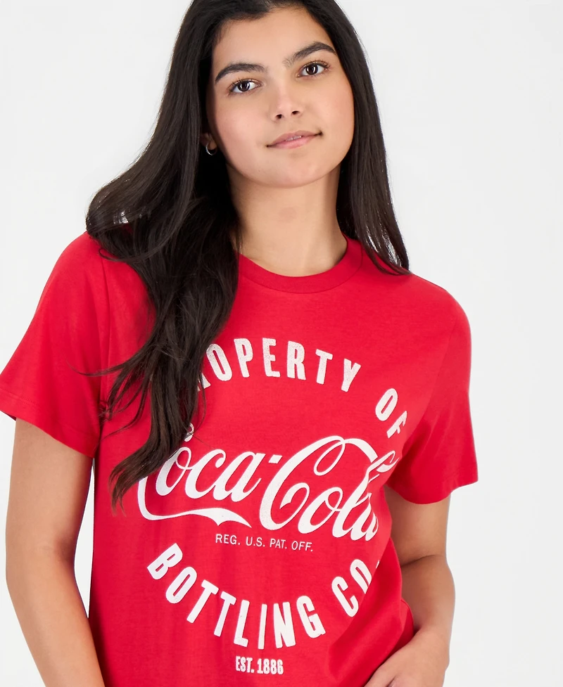 Grayson Threads, The Label Juniors' Coca Cola Graphic Print Crewneck T-Shirt