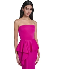 Eliza J Women's Strapless Peplum Gown