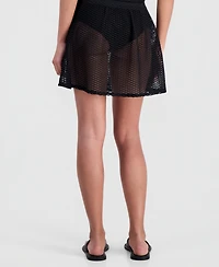 Miken Women's Crochet Tie-Waist Swim Cover Up Skirt, Macy's Exclusive