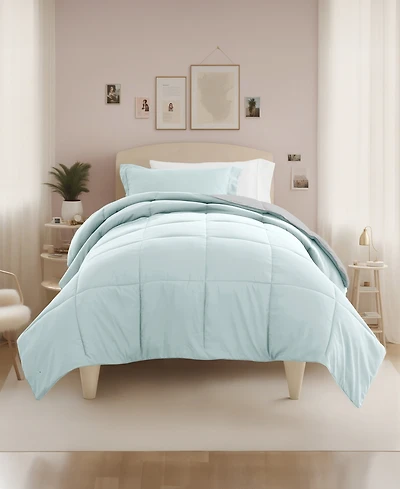 ienjoy Home Solid Reversible Dorm 8-Piece Comforter Set, Twin Xl