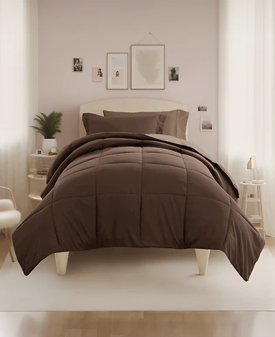 ienjoy Home Solid Reversible Dorm 8-Piece Comforter Set, Twin Xl
