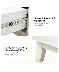 Modern 2-Drawer Side Table with Charging Station