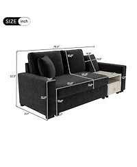 Streamdale Modern Sofa Couch Modular Upholstered with Storage Armrest & Console