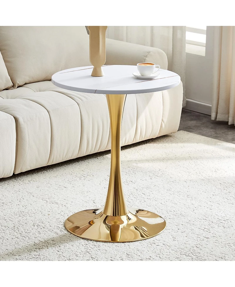 Streamdale Furniture Round Dining Table Tulip Bistro Table with Metal Pedestal