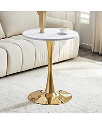 Streamdale Furniture Round Dining Table Tulip Bistro Table with Metal Pedestal