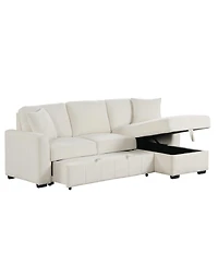 Streamdale L-Shaped Sleeper Sofa w/ Storage Chaise & Cup Holders