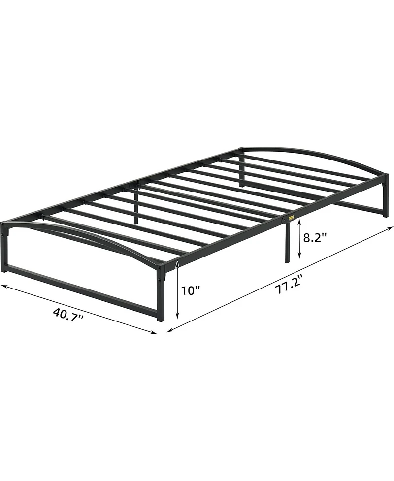 gaomon Low Bed Frame Size, 10 Inch Heavy Duty Metal Platform Bed Frame Low Profile, Mattress Foundation, No Box Spring Needed