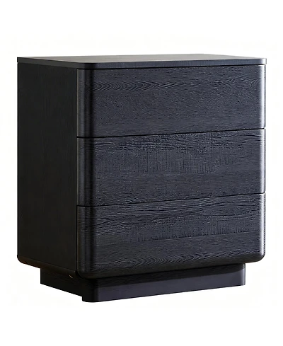 Yigii Modern Nightstand with 3 Drawers & Charging Station