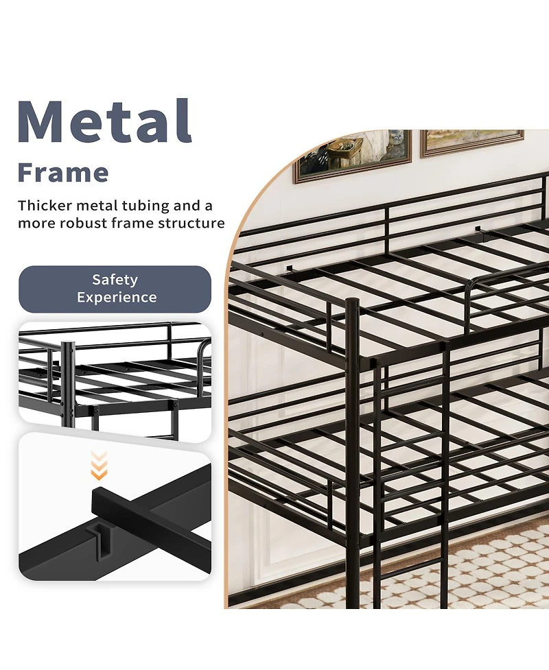 Streamdale Furniture twin over twin bunk bed with three levels
