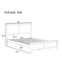 Streamdale Modern Solid Wood Full Size Platform Bed, No Box Spring Needed