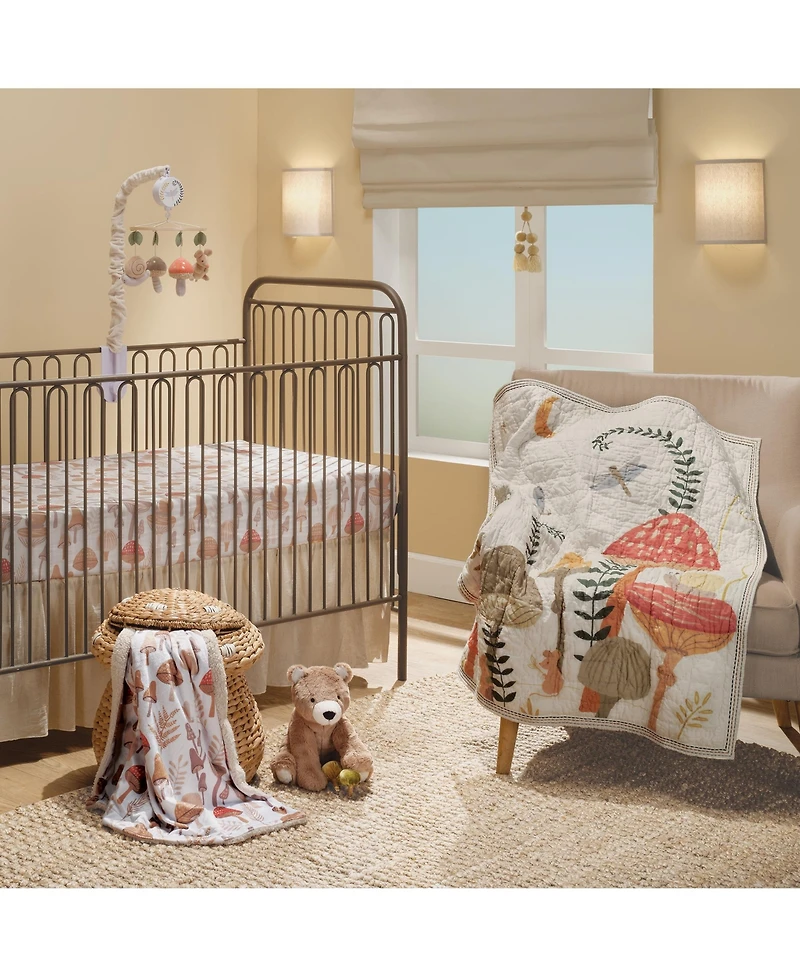 Lambs & Ivy Baby Mushroom Meadow Organic Cotton Fitted Crib Sheet